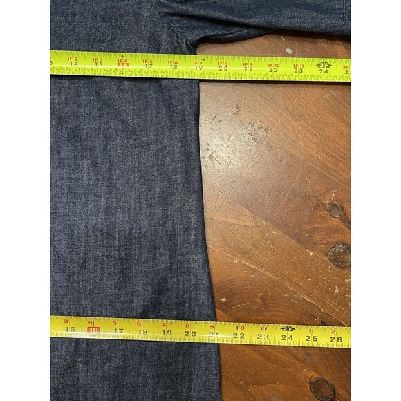 Draper James Denim Blue Chambray Ruffle Shift Dress Sz 8 Western Preppy Church - Picture 10 of 16